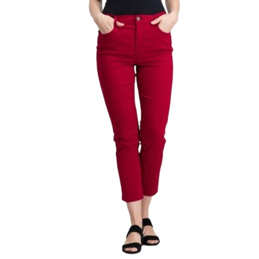 Red Stretch denim Capris, 14P